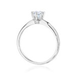 Inel Aur 14K cu Safir Alb 0.60 ct si Diamante 0.04 ct - Imagine 7