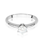 Inel Aur 14K cu Safir Alb 0.60 ct si Diamante 0.04 ct - Imagine 6