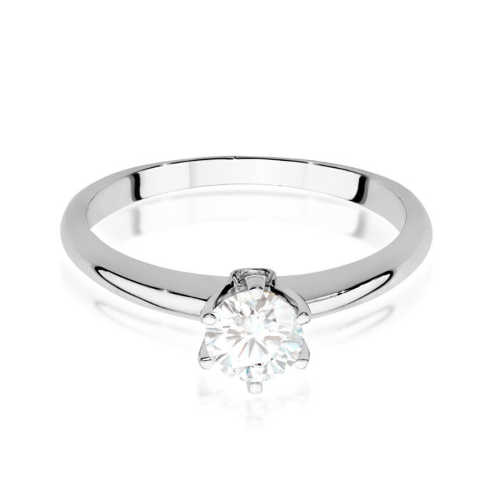 Inel Aur 14K cu Safir Alb 0.60 ct si Diamante 0.04 ct - Imagine 6