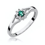 Inel Aur 14K cu Smarald 0.10 ct si Diamante 0.09 ct - Imagine 4