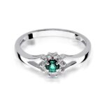 Inel Aur 14K cu Smarald 0.10 ct si Diamante 0.09 ct - Imagine 5