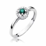 Inel Aur 14K cu Smarald 0.15 ct si Diamante 0.08 ct - Imagine 5