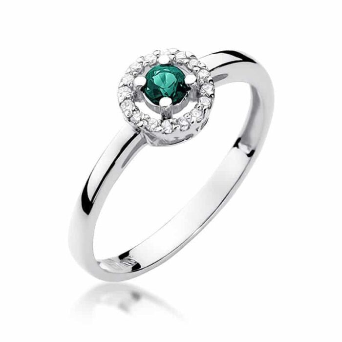 Inel Aur 14K cu Smarald 0.15 ct si Diamante 0.08 ct - Imagine 5
