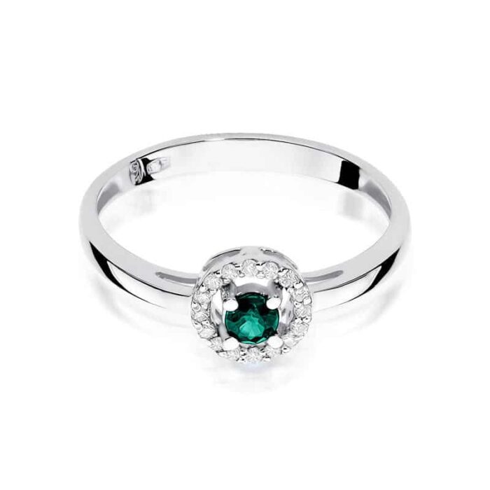 Inel Aur 14K cu Smarald 0.15 ct si Diamante 0.08 ct - Imagine 6