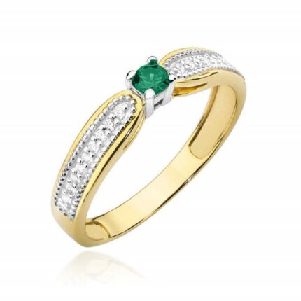Inel Aur 14K cu Smarald 0.15 ct