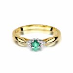Inel Aur 14K cu Smarald 0.15 ct - Imagine 2
