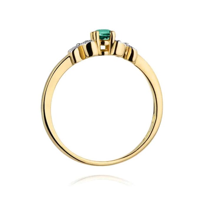 Inel Aur 14K cu Smarald 0.15 ct - Imagine 3