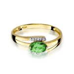 Inel Aur 14K cu Smarald 0.40 ct si Diamante 0.05 ct - Imagine 2