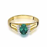 Inel Aur 14K cu Smarald 0.40 ct si Diamante 0.05 ct - Imagine 2