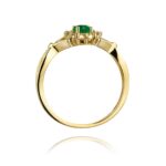 Inel Aur 14K cu Smarald 0.40 ct si Diamante 0.28 ct - Imagine 3