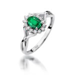 Inel Aur 14K cu Smarald 0.40 ct si Diamante 0.28 ct - Imagine 5