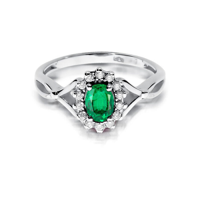 Inel Aur 14K cu Smarald 0.40 ct si Diamante 0.28 ct - Imagine 6
