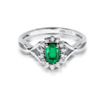 Inel Aur 14K cu Smarald 0.80 ct si Diamante 0.28 ct - Imagine 6