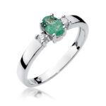 Inel Aur 14K cu Smarald 0.40 ct si Diamante 0.08 ct - Imagine 5