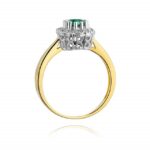Inel Aur 14K cu Smarald 0.50 ct si Diamante 0.17 ct - Imagine 3