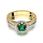 Inel Aur 14K cu Smarald 0.50 ct si Diamante 0.20 ct - Imagine 2