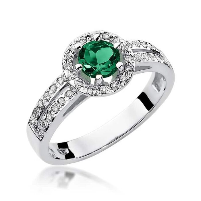 Inel Aur 14K cu Smarald 0.50 ct si Diamante 0.20 ct - Imagine 5