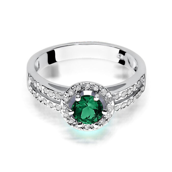Inel Aur 14K cu Smarald 0.50 ct si Diamante 0.20 ct - Imagine 6