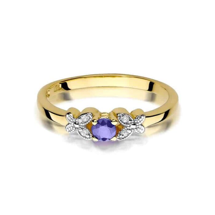 Inel Aur 14K cu Tanzanit 0.15 ct - Imagine 4
