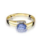 Inel Aur 14k cu Tanzanit 0.40 ct si Diamante 0.05 ct - Imagine 2