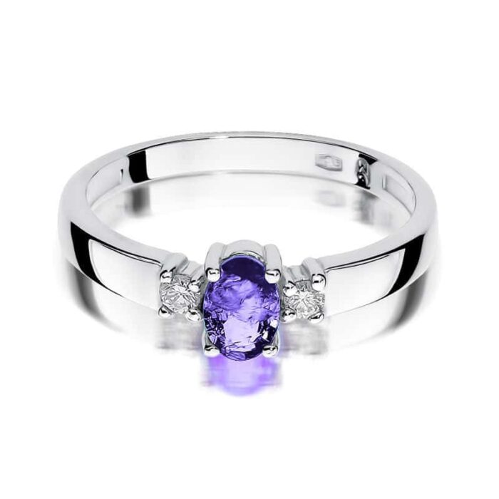 Inel Aur 14K cu Tanzanit 0.40 ct si Diamante 0.08 ct - Imagine 6