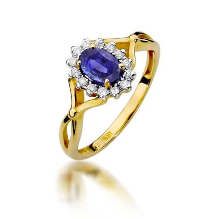 Inel Aur 14K cu Tanzanit 0.40 ct si Diamante 0.28 ct