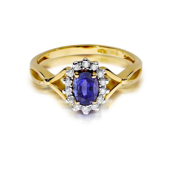 Inel Aur 14K cu Tanzanit 0.40 ct si Diamante 0.28 ct - Imagine 2