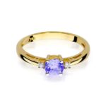 Inel Aur 14K cu Tanzanit 0.50 ct si Diamante 0.03 ct - Imagine 2