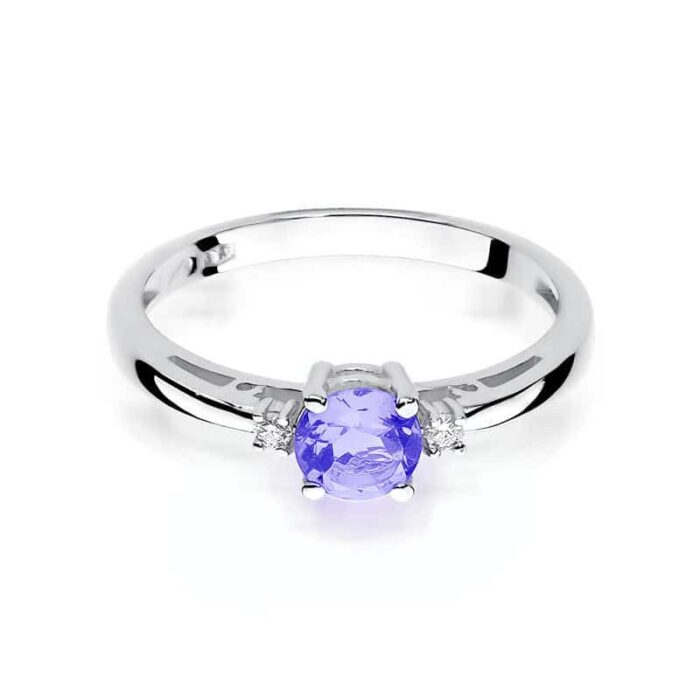 Inel Aur 14K cu Tanzanit 0.50 ct si Diamante 0.03 ct - Imagine 6
