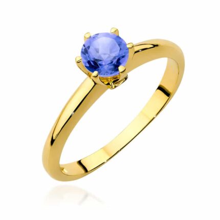 Inel Aur 14K cu Tanzanit 0.50 ct si Diamante 0.04 ct