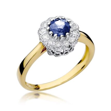 Inel Aur 14K cu Tanzanit 0.50 ct si Diamante 0.17 ct