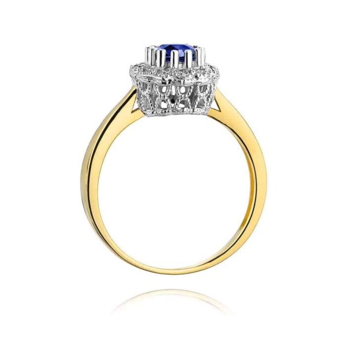 Inel Aur 14K cu Tanzanit 0.50 ct si Diamante 0.17 ct - Imagine 3
