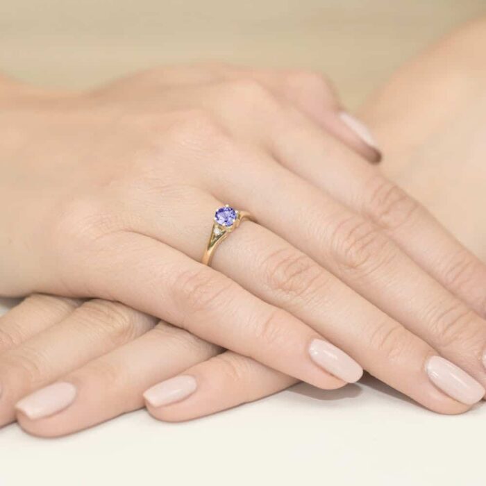 Inel Aur 14K cu Tanzanit 0.50 ct - Imagine 4