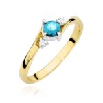 Inel Aur 14k cu Topaz 0.25 ct si Diamante 0.03 ct