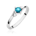 Inel Aur 14k cu Topaz 0.25 ct si Diamante 0.03 ct - Imagine 4