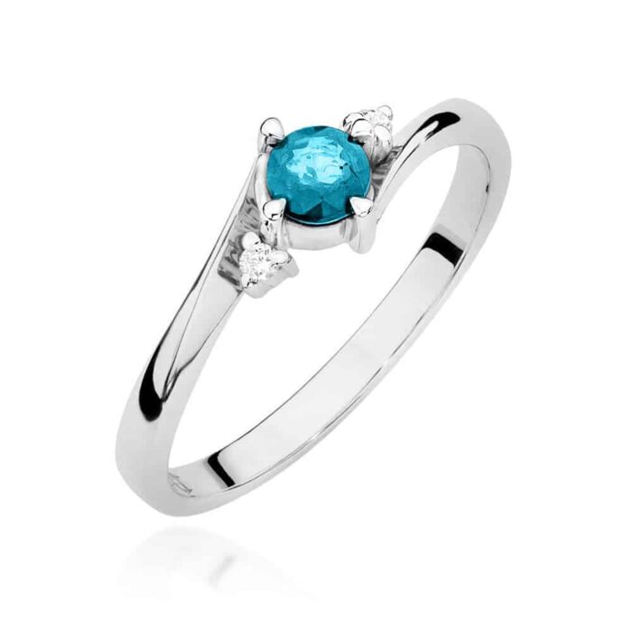 Inel Aur 14k cu Topaz 0.25 ct si Diamante 0.03 ct - Imagine 4