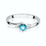Inel Aur 14k cu Topaz 0.25 ct si Diamante 0.03 ct - Imagine 5