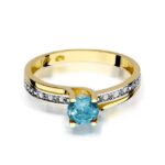 Inel Aur 14K cu Topaz 0.50 ct si Diamante 0.03 ct - Imagine 2