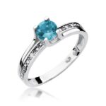 Inel Aur 14K cu Topaz 0.50 ct si Diamante 0.03 ct - Imagine 5