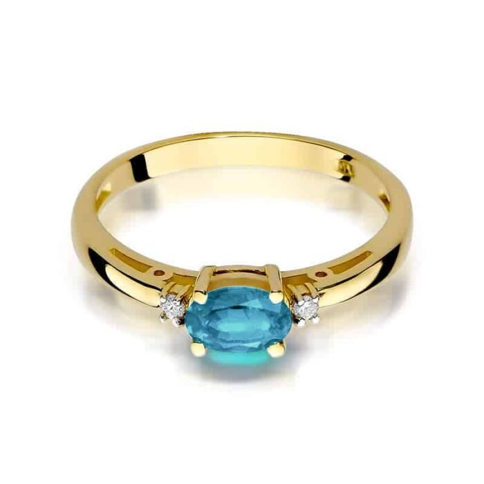 Inel Aur 14K cu Topaz 0.50 ct si Diamante 0.03 ct - Imagine 2