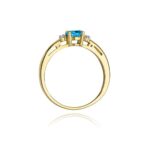 Inel Aur 14K cu Topaz 0.50 ct si Diamante 0.03 ct - Imagine 3