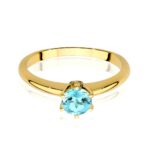 Inel Aur 14K cu Topaz 0.50 ct si Diamante 0.04 ct - Imagine 2