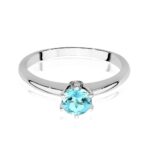 Inel Aur 14K cu Topaz 0.50 ct si Diamante 0.04 ct - Imagine 6