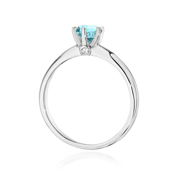 Inel Aur 14K cu Topaz 0.50 ct si Diamante 0.04 ct - Imagine 7