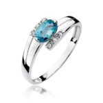 Inel Aur 14K cu Topaz 0.50 ct si Diamante 0.05 ct - Imagine 5