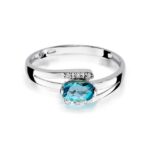 Inel Aur 14K cu Topaz 0.50 ct si Diamante 0.05 ct - Imagine 6