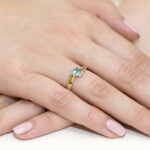 Inel Aur 14K cu Topaz 0.50 ct si Diamante 0.05 ct - Imagine 4
