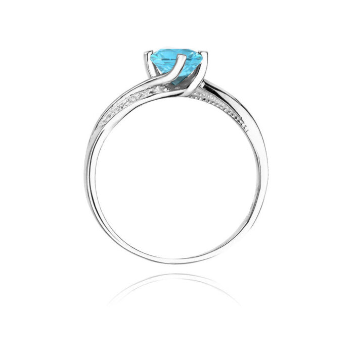 Inel Aur 14K cu Topaz 0.50 ct si Diamante 0.05 ct - Imagine 7