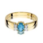 Inel Aur 14K cu Topaz 0.50 ct si Diamante 0.08 ct - Imagine 2