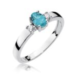 Inel Aur 14K cu Topaz 0.50 ct si Diamante 0.08 ct - Imagine 3